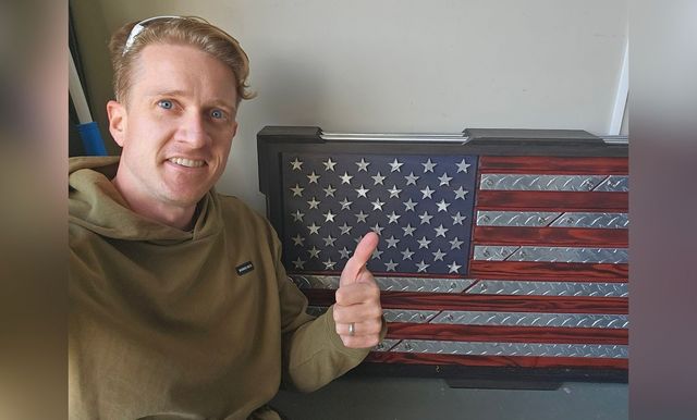 Twisted Oaks Hand Built American Flag Wall Art